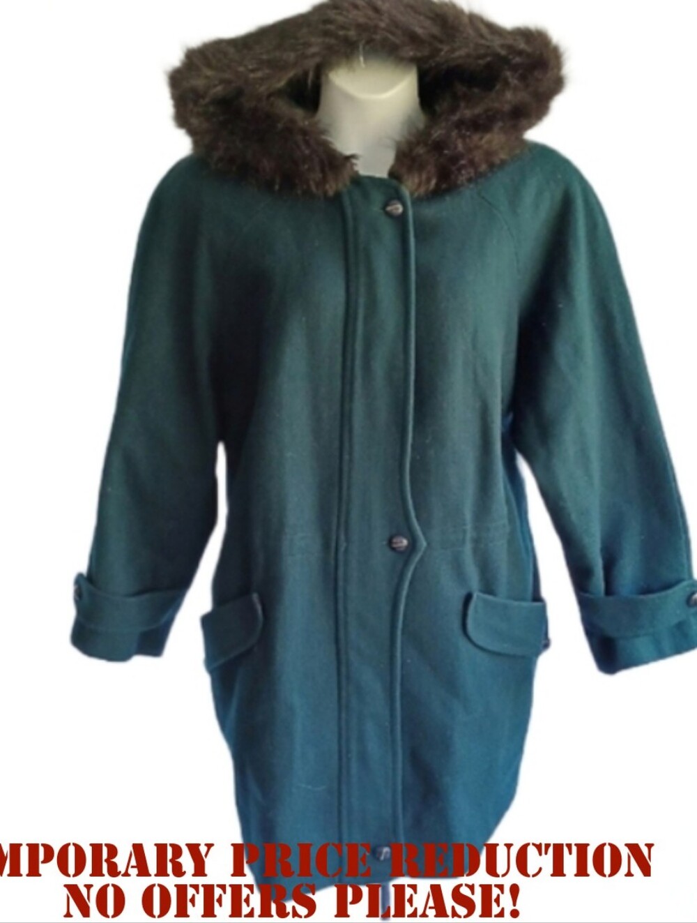 DESIGNS BY LANE BRYANT WOOL BLEND HOODED PEA COAT SIZE 18/20